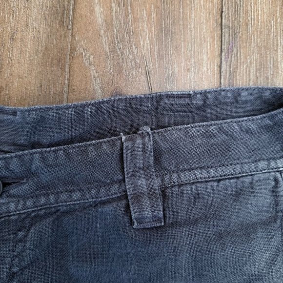 Poetry Trousers Linen Cropped Tapered Women’s 10 Lagenlook Charcoal Beach Costal - Picture 9 of 10